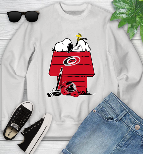 Carolina Hurricanes NHL Hockey Snoopy Woodstock The Peanuts Movie Youth Sweatshirt