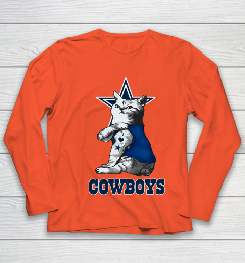 NFL Football My Cat Loves Dallas Cowboys Youth Long Sleeve 3