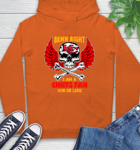NFL Damn Right I Am A Kansas City Chiefs Win Or Lose Skull Football Sports Hoodie 4