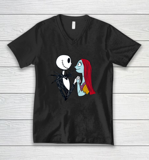 Disney The Nightmare Before Christmas Jack and Sally V-Neck T-Shirt