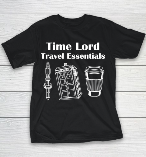 Time Lord Travel Essentials  For Doctor Who Fans Youth T-Shirt
