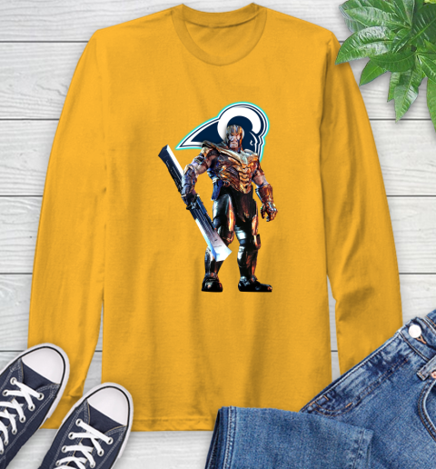 NFL Thanos Gauntlet Avengers Endgame Football Los Angeles Rams Long Sleeve T-Shirt 3
