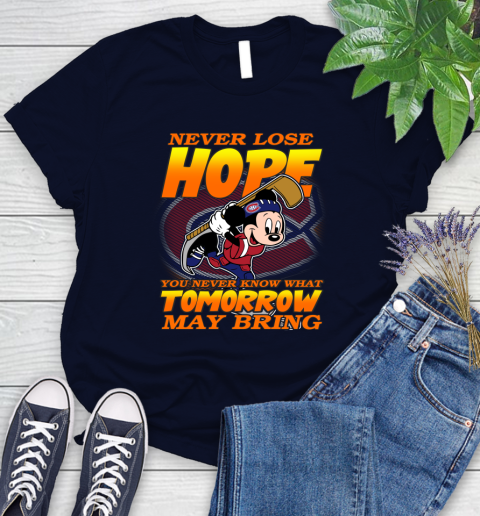 Montreal Canadiens NHL Hockey ootball Mickey Disney Never Lose Hope Women's T-Shirt 2