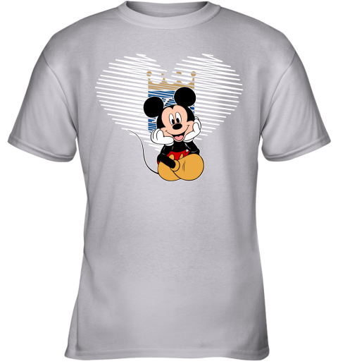 MLB Baseball Kansas City Royals Cheerful Mickey Disney Shirt Women's V-Neck  T-Shirt
