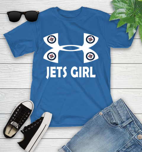 NHL Winnipeg Jets Girl Under Armour Hockey Sports Youth T-Shirt 12
