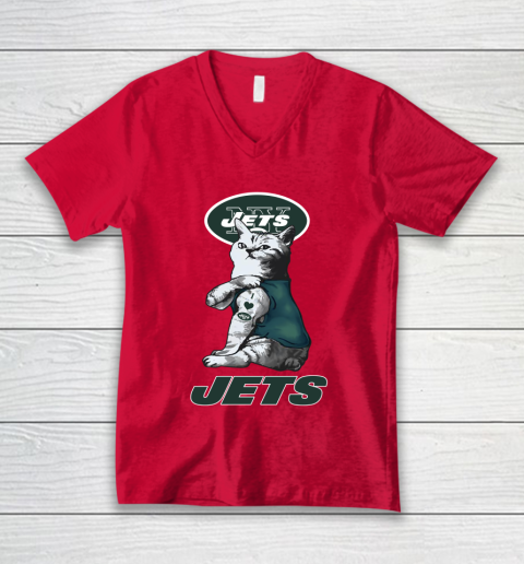 NFL Football My Cat Loves New York Jets V-Neck T-Shirt 6