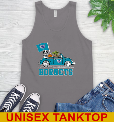 NBA Basketball Charlotte Hornets Darth Vader Baby Yoda Driving Star Wars Shirt Tank Top 7