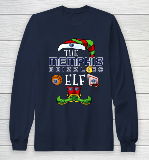 Memphis Grizzlies Christmas ELF Funny NBA Long Sleeve T-Shirt 2