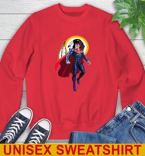 NFL Superman DC Sports Football Washington Redskins Sweatshirt 10