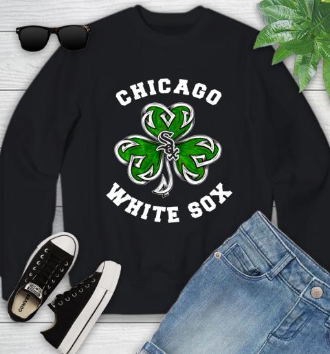 MLB Chicago White Sox Three Leaf Clover St Patrick's Day Baseball Sports Youth Sweatshirt