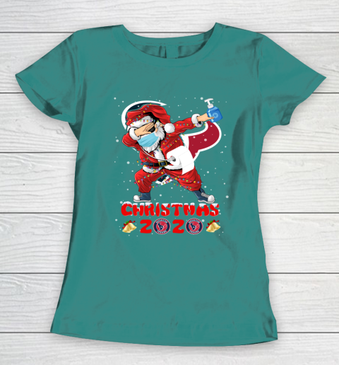 Houston Texans Funny Santa Claus Dabbing Christmas 2020 NFL Women's T-Shirt 10