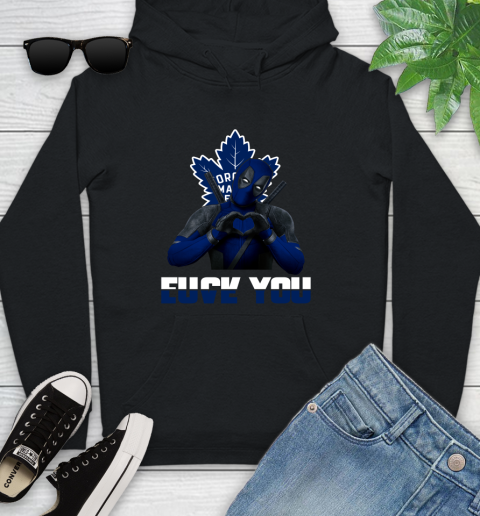 NHL Toronto Maple Leafs Deadpool Love You Fuck You Hockey Sports Youth Hoodie