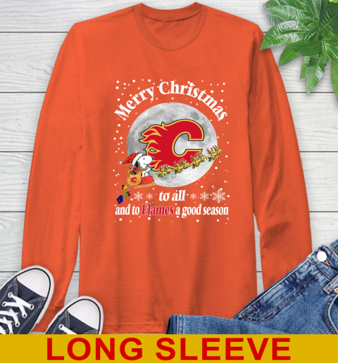 Calgary Flames Merry Christmas To All And To Flames A Good Season NHL Hockey Sports Long Sleeve T-Shirt 4