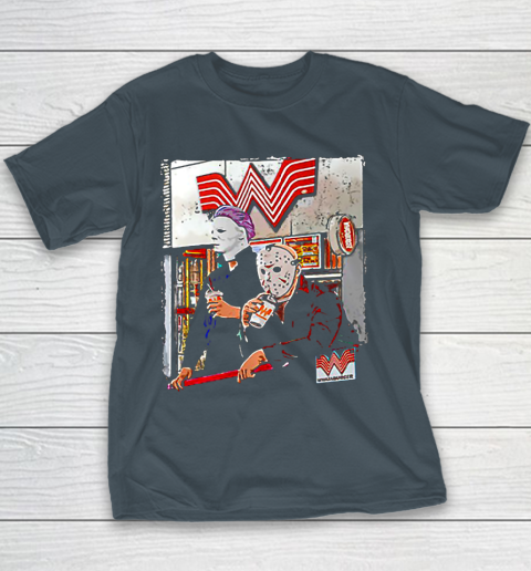 Michael Myers and Jason Voorhees drinking Whataburger Youth T-Shirt 5
