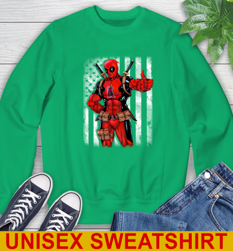 MLB Baseball Los Angeles Angels Deadpool American Flag Shirt Sweatshirt 8