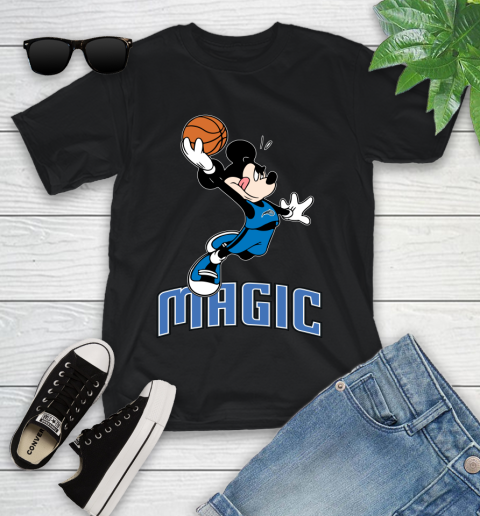 NBA Basketball Orlando Magic Cheerful Mickey Mouse Shirt Youth T-Shirt