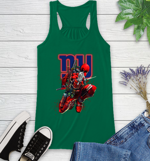 NFL Deadpool Marvel Comics Sports Football New York Giants Racerback Tank 7