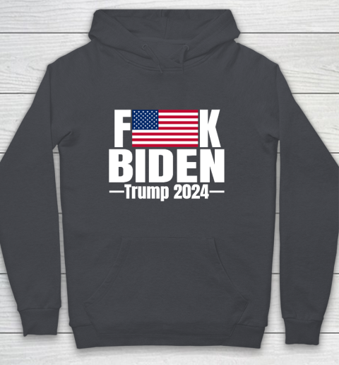 Fuck Biden American Flag Trump 2024 Youth Hoodie 5