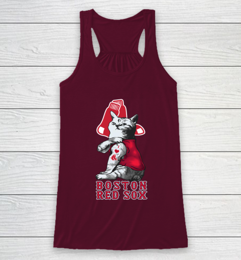 MLB Baseball My Cat Loves Boston Red Sox Racerback Tank 2