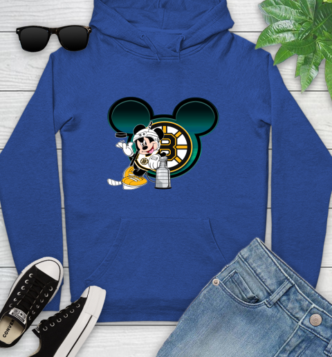 NHL Boston Bruins Stanley Cup Mickey Mouse Disney Hockey T Shirt Youth Hoodie 9