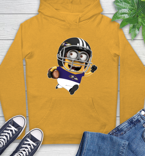 NFL Baltimore Ravens Minions Disney Football Sports Hoodie 3