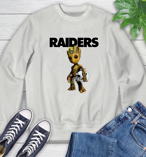 Oakland Raiders NFL Football Groot Marvel Guardians Of The Galaxy Sweatshirt 5