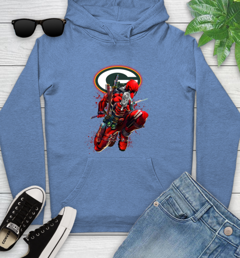 NFL Deadpool Marvel Comics Sports Football Green Bay Packers Youth Hoodie 12