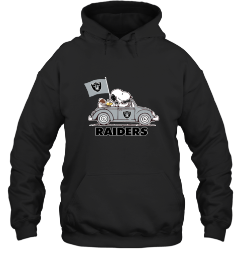Snoopy And Woodstock Ride The Oakland Raiders Car NFL Hoodie