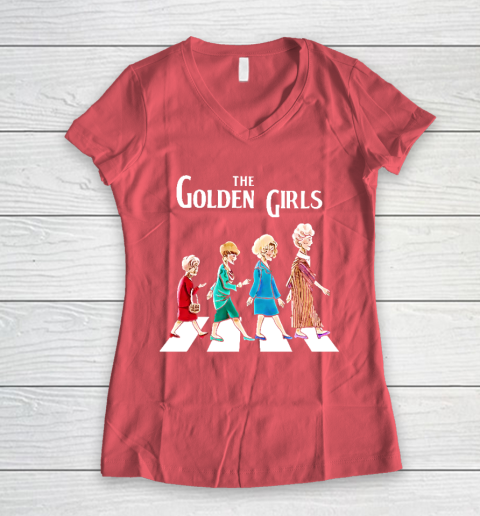 Golden Girls Tshirt fan art vintage retro The Golden Girls Rose Dorothy Blanche Women's V-Neck T-Shirt 4