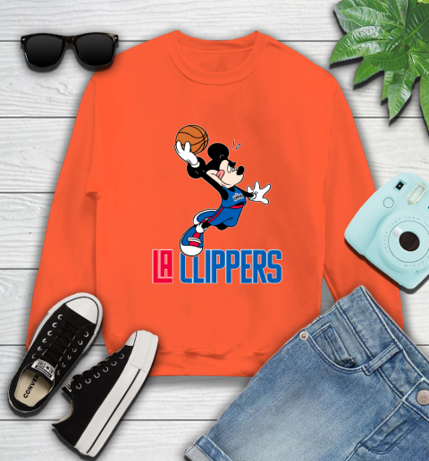 NBA Basketball LA Clippers Cheerful Mickey Mouse Shirt Sweatshirt 4