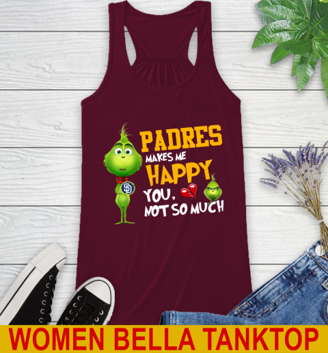 MLB San Diego Padres Makes Me Happy You Not So Much Grinch Baseball Sports Racerback Tank 2