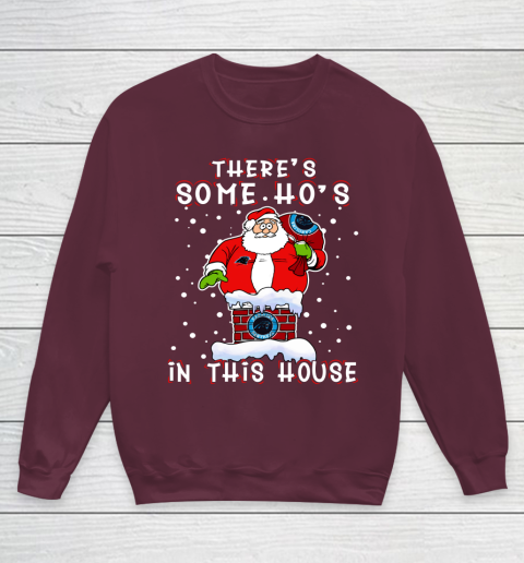 Carolina Panthers Christmas There Is Some Hos In This House Santa Stuck In The Chimney NFL Youth Sweatshirt 4