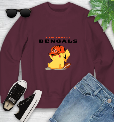 NFL Pikachu Football Sports Cincinnati Bengals Youth Sweatshirt 5