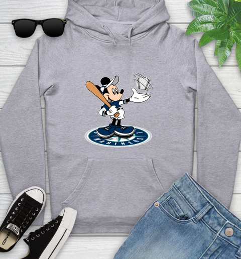 MLB Baseball Seattle Mariners Cheerful Mickey Disney Shirt Youth Hoodie 6
