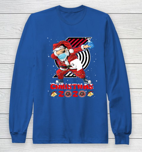 Portland Trail Blazers Funny Santa Claus Dabbing Christmas 2020 NBA Long Sleeve T-Shirt 6