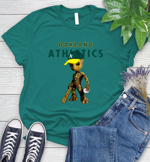 MLB Oakland Athletics Groot Guardians Of The Galaxy Baseball Women's T-Shirt 12