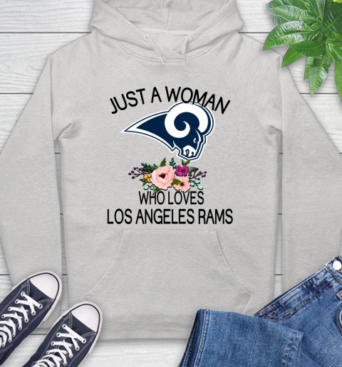 NFL Just A Woman Who Loves Los Angeles Rams Football Sports Hoodie