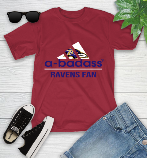 Baltimore Ravens NFL Football A Badass Adidas Adoring Fan Sports Youth T-Shirt 14