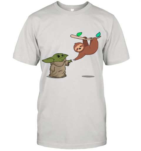 Baby Yoda And Sloth Touch Hands Unisex Jersey Tee