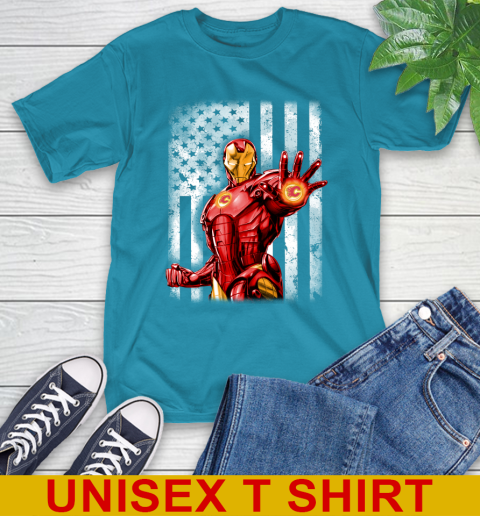 Calgary Flames NHL Hockey Iron Man Avengers American Flag Shirt T-Shirt 9