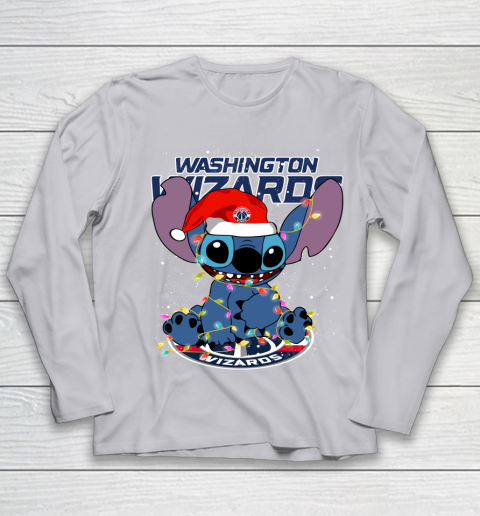 Washington Wizards NBA noel stitch Basketball Christmas Youth Long Sleeve 3