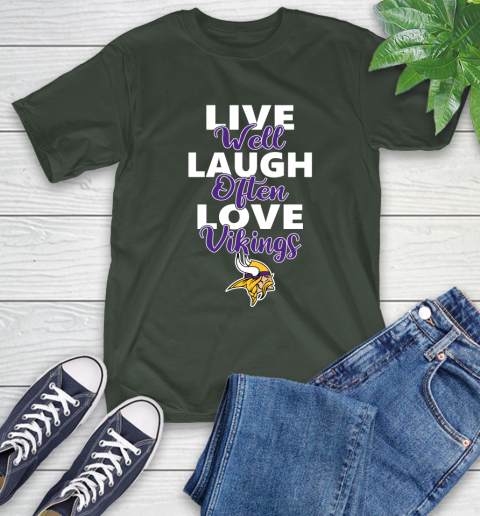 NFL Football Minnesota Vikings Live Well Laugh Often Love Shirt T-Shirt 6