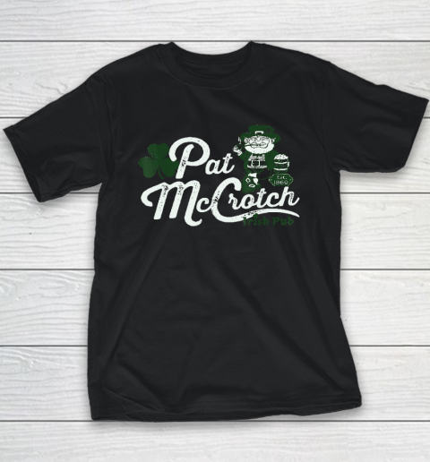 Pats Mccrotch Irish Pub Leprechaun Funny St Patricks Day Youth T-Shirt