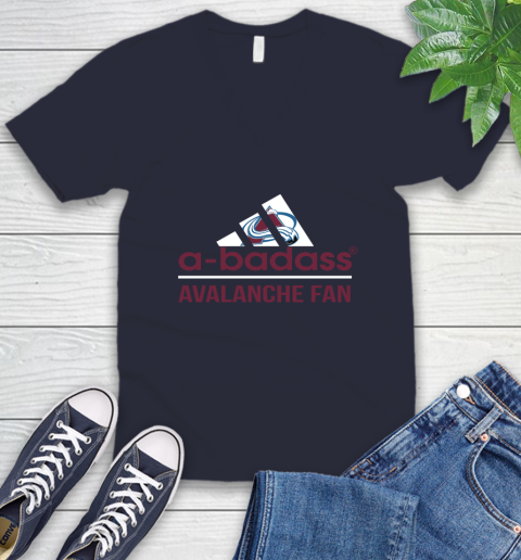 NHL A Badass Colorado Avalanche Fan Adidas Hockey Sports V-Neck T-Shirt 2