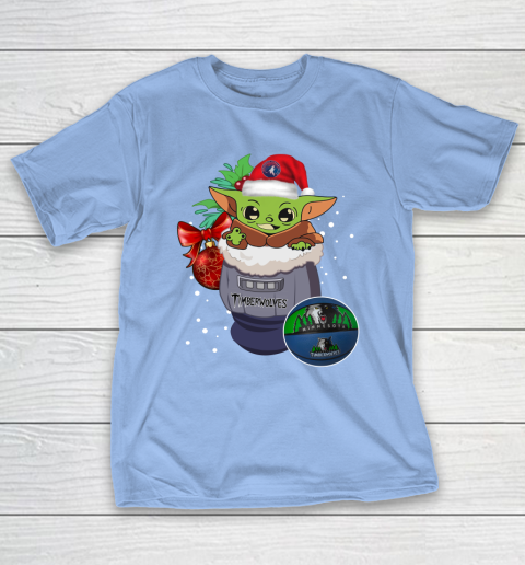 Minnesota Timberwolves Christmas Baby Yoda Star Wars Funny Happy NBA T-Shirt 11