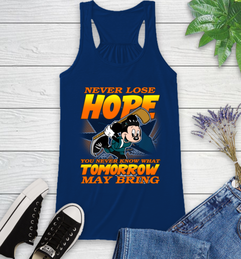 San Jose Sharks NHL Hockey ootball Mickey Disney Never Lose Hope Racerback Tank 8