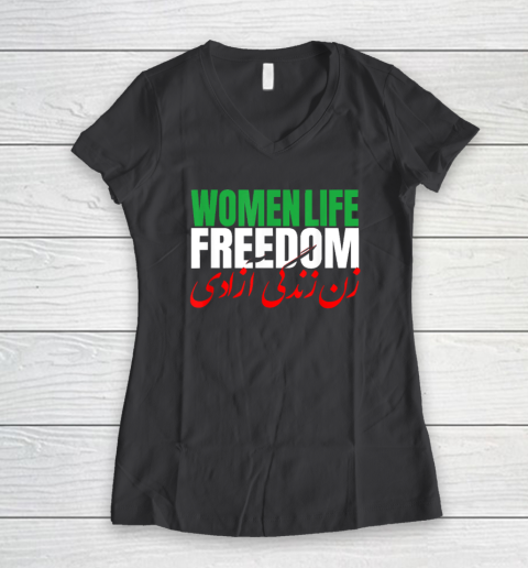 Iran Zan Zendegi Azadi Persian Woman Life Freedom Women's V-Neck T-Shirt 4
