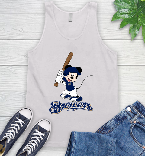 MLB Baseball Milwaukee Brewers Cheerful Mickey Mouse Shirt Tank Top 2