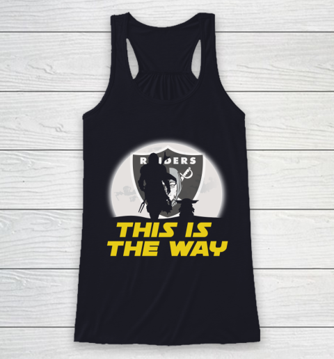 Oakland Raiders NFL Football Star Wars Yoda And Mandalorian This Is The Way Racerback Tank 7
