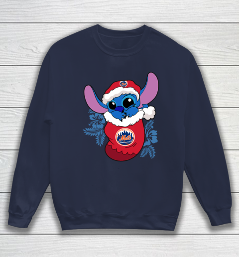 New York Mets Christmas Stitch In The Sock Funny Disney MLB Sweatshirt 3